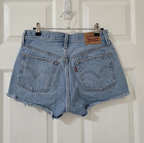 Levi's 501 Original Denin Cut Off Jean Shorts Size 27 - Picture 7 of 9